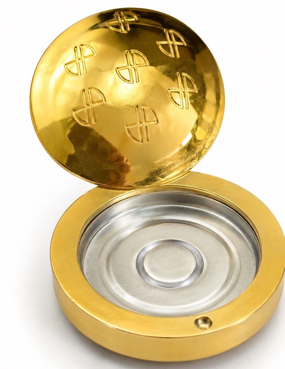 Jean Patou Joy Empty Solid Perfume Compact Gold Tone Case France Vtg Refillable